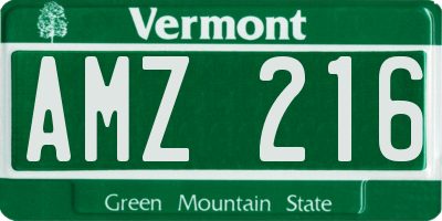 VT license plate AMZ216
