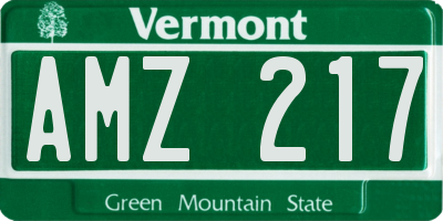 VT license plate AMZ217