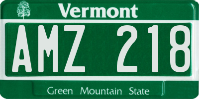 VT license plate AMZ218