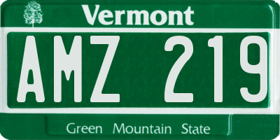 VT license plate AMZ219