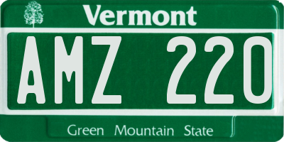 VT license plate AMZ220