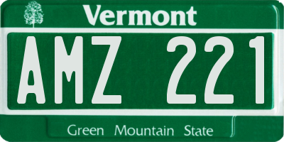 VT license plate AMZ221