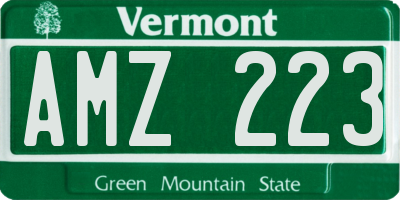 VT license plate AMZ223