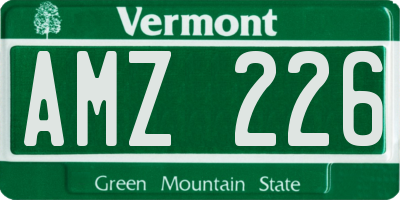 VT license plate AMZ226