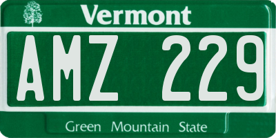 VT license plate AMZ229