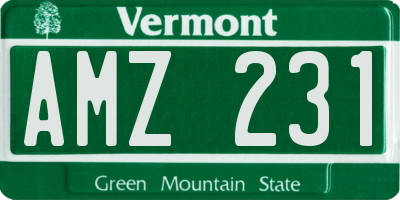VT license plate AMZ231