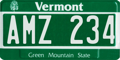 VT license plate AMZ234