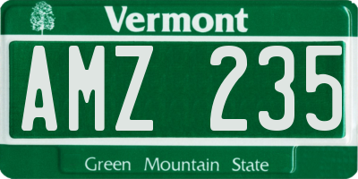 VT license plate AMZ235
