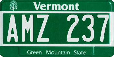 VT license plate AMZ237
