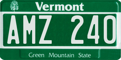 VT license plate AMZ240