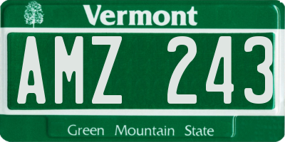 VT license plate AMZ243