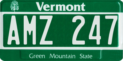 VT license plate AMZ247