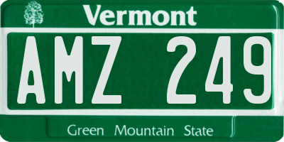 VT license plate AMZ249