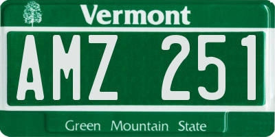 VT license plate AMZ251