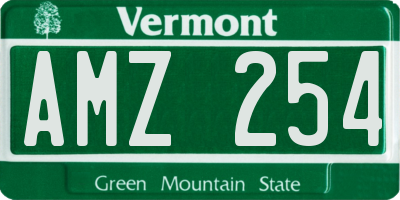 VT license plate AMZ254