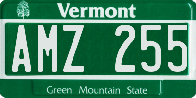 VT license plate AMZ255