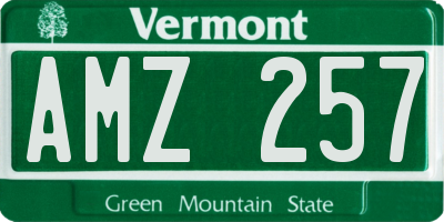 VT license plate AMZ257