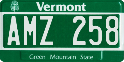 VT license plate AMZ258