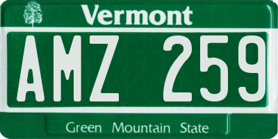 VT license plate AMZ259
