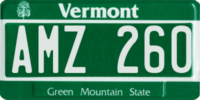 VT license plate AMZ260