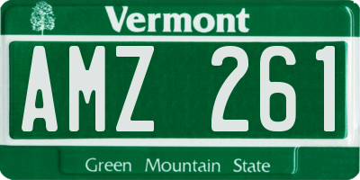 VT license plate AMZ261