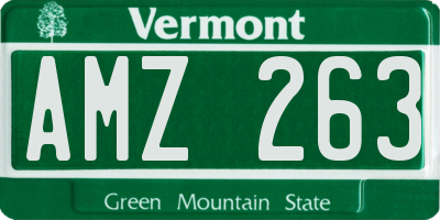 VT license plate AMZ263