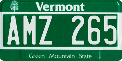 VT license plate AMZ265