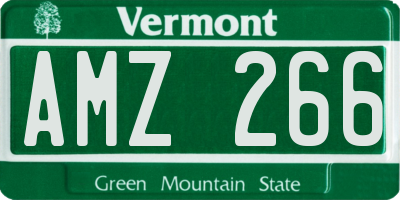 VT license plate AMZ266