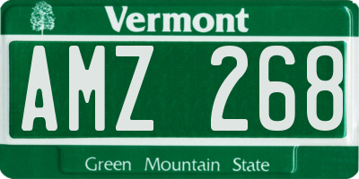 VT license plate AMZ268