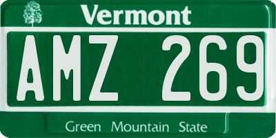 VT license plate AMZ269