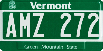 VT license plate AMZ272