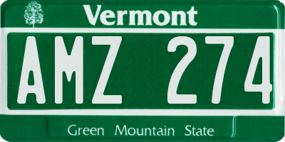 VT license plate AMZ274