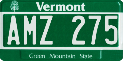 VT license plate AMZ275