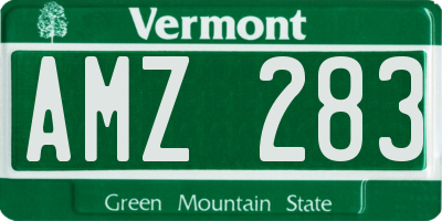 VT license plate AMZ283