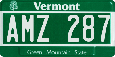 VT license plate AMZ287