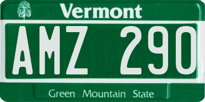 VT license plate AMZ290