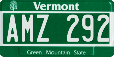 VT license plate AMZ292