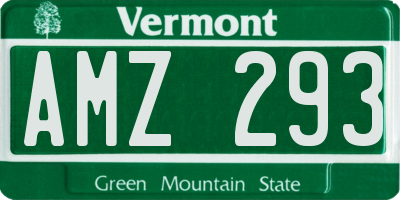 VT license plate AMZ293