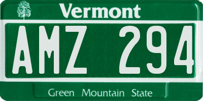 VT license plate AMZ294