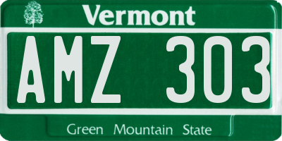 VT license plate AMZ303