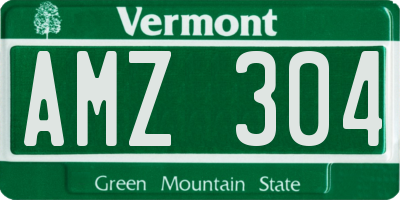 VT license plate AMZ304