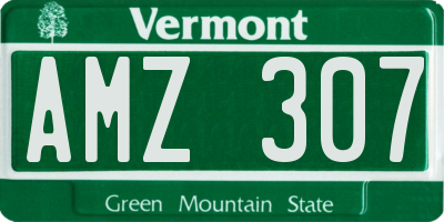 VT license plate AMZ307