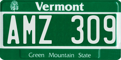 VT license plate AMZ309