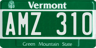 VT license plate AMZ310