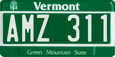 VT license plate AMZ311