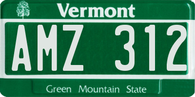 VT license plate AMZ312