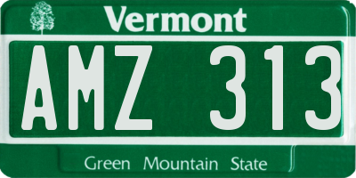 VT license plate AMZ313