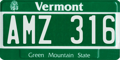VT license plate AMZ316