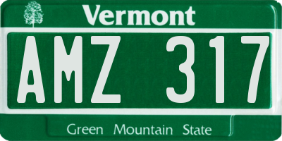 VT license plate AMZ317