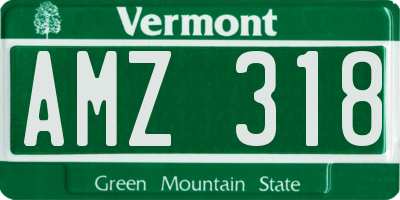VT license plate AMZ318